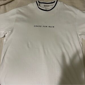 Moncler T-Shirt for Men. Size: L crave for rain text